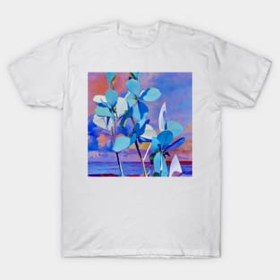 Blue Blossoms by the Sea T-Shirt